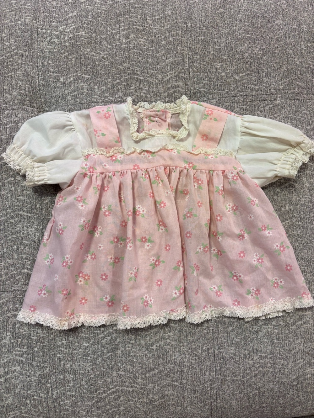 Vintage Toddletime JCPenney Pink Floral Lace Dress Top Blouse 18M